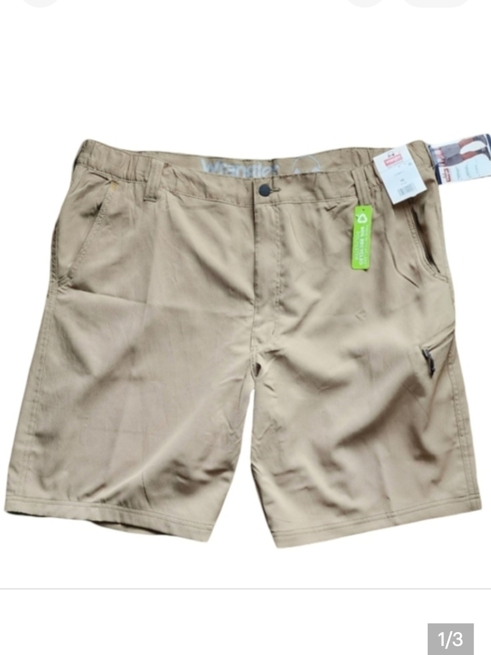 NWT Wrangler Outdoor Field Utility Tan‎ Zip Cargo Shorts Men's Size 42